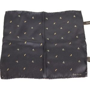 Paul Smith Black Silk Pocket Square/ Handkerchief
